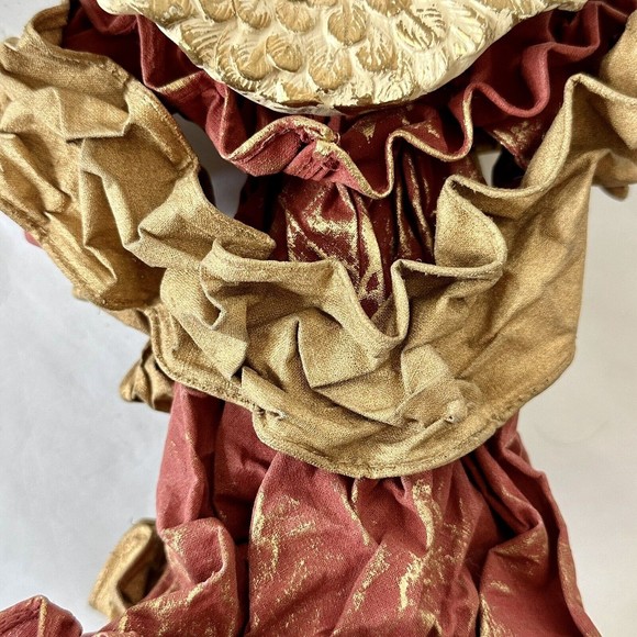 Angel Christmas Ornament 12” x 9”ceramic Head, Hands & Feet blonde w/blue eyes - Picture 7 of 10